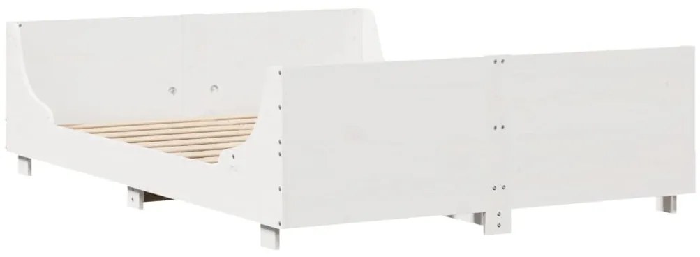 vidaXL Σκελετός Κρεβ. Χωρίς Στρώμα Λευκό 120x200 εκ Μασίφ Πεύκο