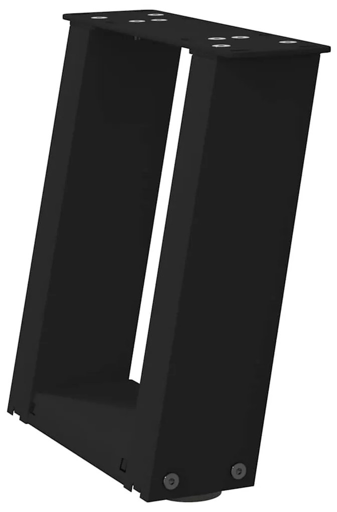 vidaXL Πόδια Τραπεζιού Σαλονιού σε Σχήμα U 2 τεμ. Μαύρο 30x(30-31) εκ. Ατσάλι