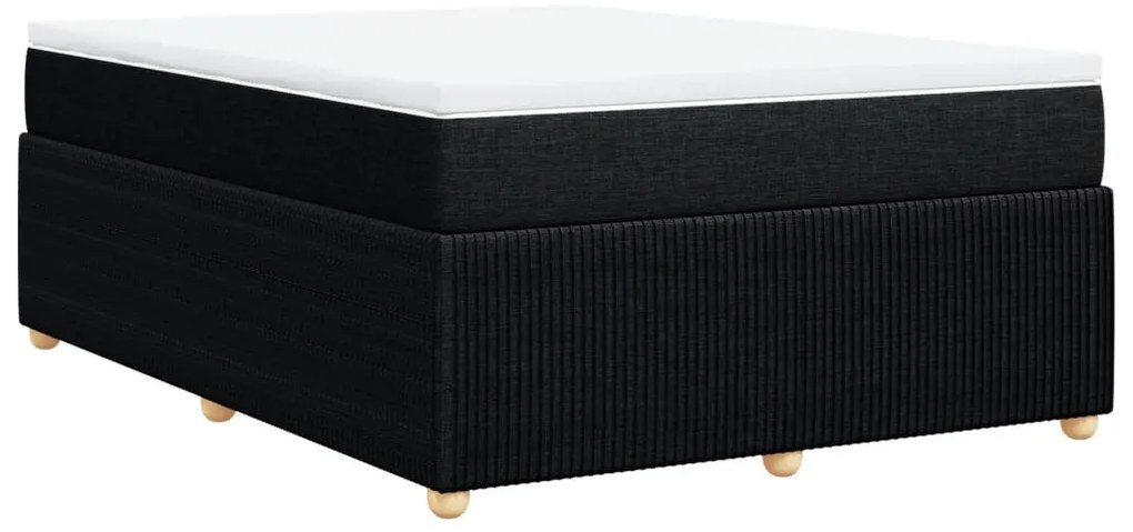 vidaXL Κρεβάτι Boxspring με Στρώμα Μαύρο 160x200 εκ. Υφασμάτινο