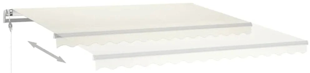 vidaXL Τέντα Αυτόματη με LED & Αισθητήρα Ανέμου Κρεμ 450 x 350 εκ.