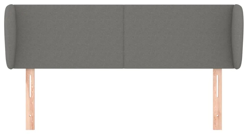 Κεφαλάρι με Πτερύγια Σκούρο Γκρι 147 x 23 x 78/88εκ. Υφασμάτινο 3116863