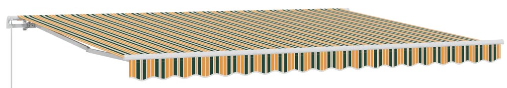 vidaXL Μηχανική Τέντα Πράσινη και Κίτρινη 450x350 εκ