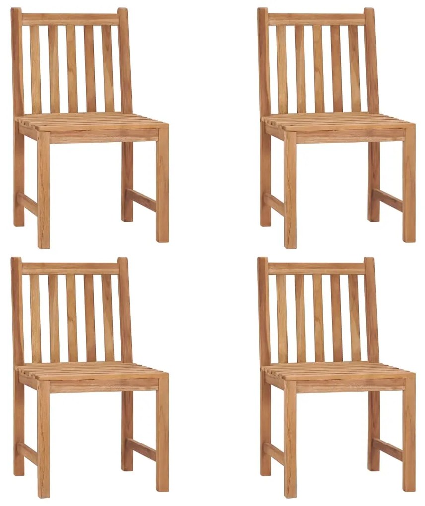 vidaXL Καρέκλες Κήπου 4 τεμ. από Μασίφ Ξύλο Teak με Μαξιλάρια