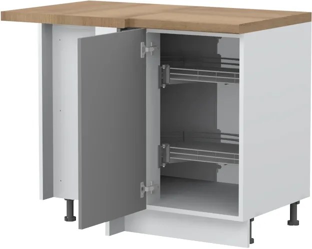 Επιδαπέδιο γωνιακό ντουλάπι Tahoma R-UG-1KZA-Γραφίτης - 109.00Χ64.00Χ88.00cm