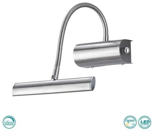 Απλίκα Φωτιστικό Τοίχου Led Νίκελ Curtis 279770107 Trio Lighting-279770107-Νίκελ Ματ 279770107