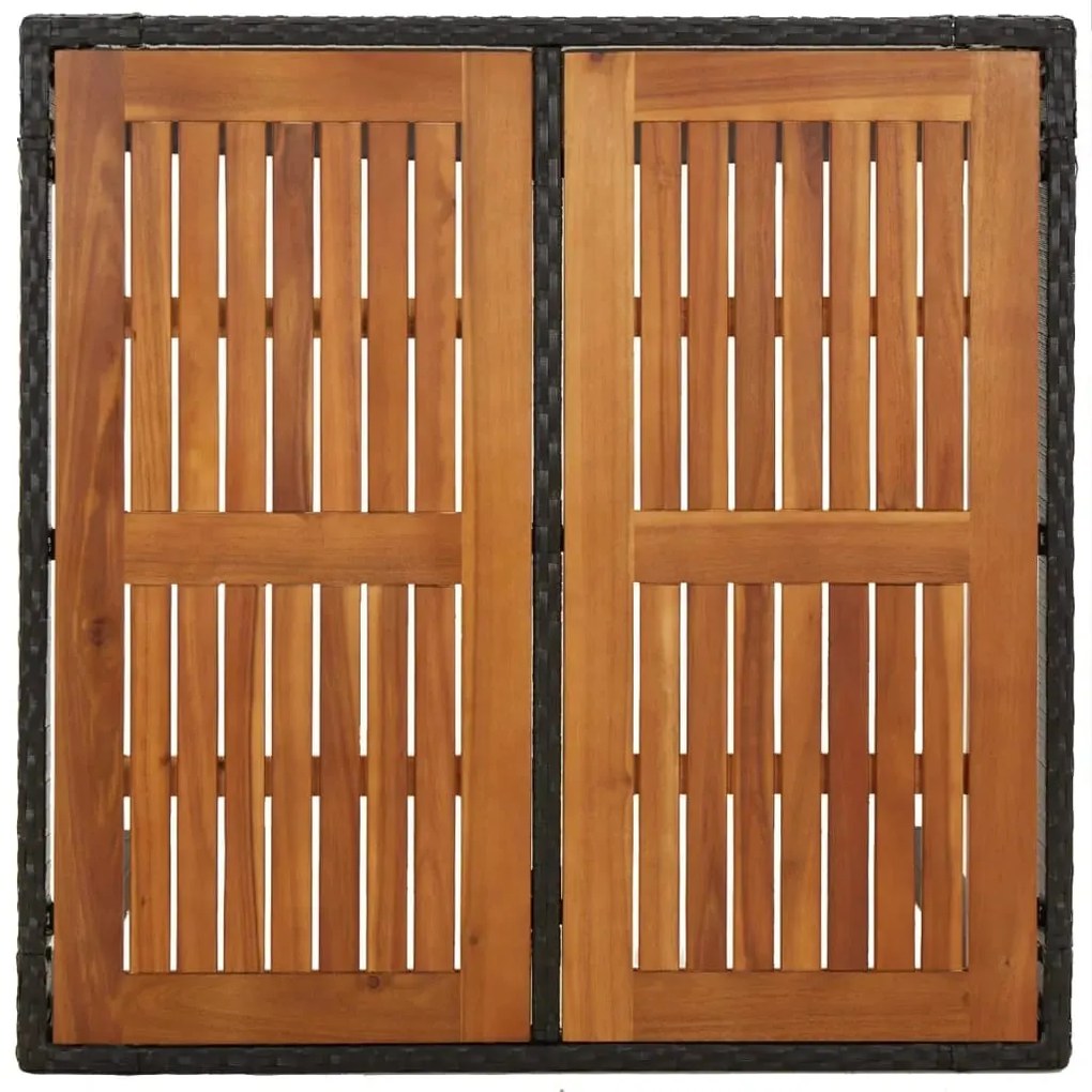 vidaXL Σετ Τραπεζαρίας Κήπου 3 τεμ. Μαύρο Συνθετικό Ρατάν με Μαξιλάρια