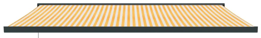 vidaXL Τέντα Πτυσσόμενη Κίτρινη / Λευκή 5 x 3 μ. Ύφασμα και Αλουμίνιο