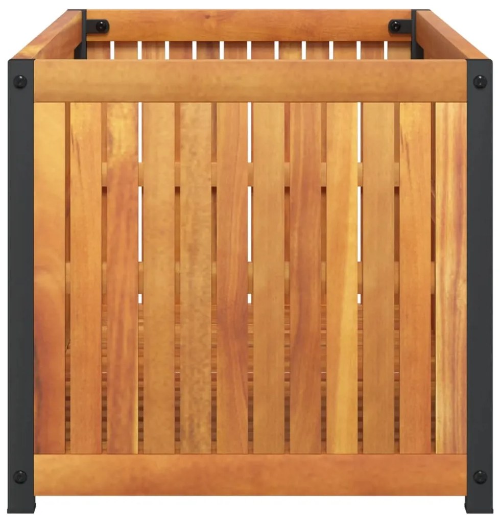 vidaXL Ζαρντινιέρα Κήπου 85x45x44 εκ. Μασίφ Ξύλο Ακακίας/Ατσάλι