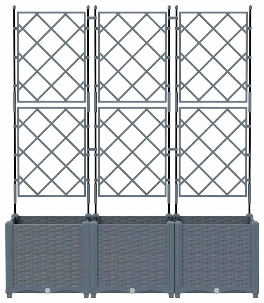 vidaXL Κηποτινάκι με Τρέλα 3 pcs Ανοιχτό γκρι 120 x 40 x 143 εκ. PP
