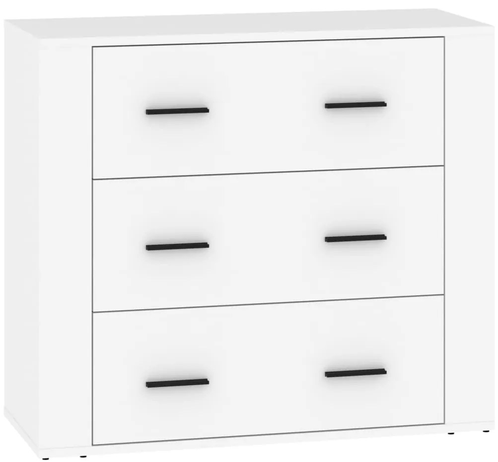 vidaXL Ντουλάπι 3 τεμ. Λευκό Επεξεργασμένο Ξύλο