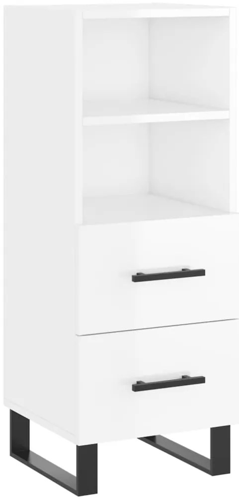 vidaXL Ντουλάπι Γυαλιστερό Λευκό 34,5x34x90 εκ. Επεξεργασμένο Ξύλο