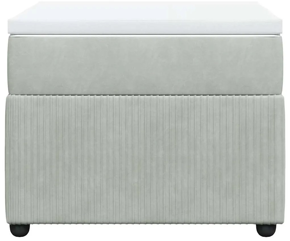vidaXL Κρεβάτι Boxspring με Στρώμα Ανοιχτό Γκρι 80x200 εκ. Βελούδινο