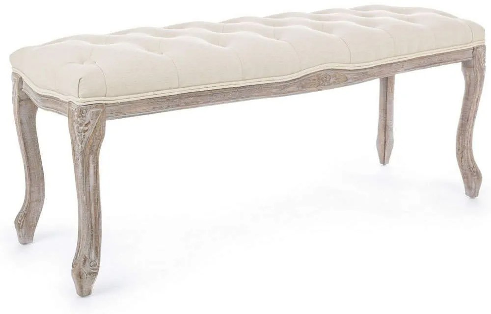Σκαμπό Mathilde 0743496 110x36x47 Natural Wood, Fabric