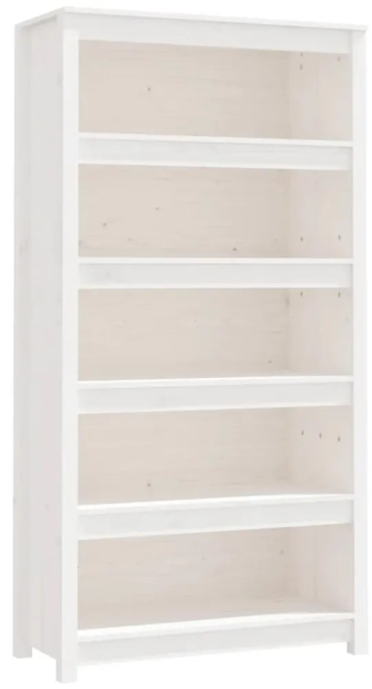 vidaXL Βιβλιοθήκη Λευκή 80x35x154 εκ. από Μασίφ Ξύλο Πεύκου