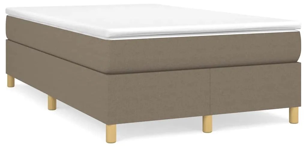 vidaXL Κρεβάτι Boxspring με Στρώμα Taupe 120x190 εκ. Υφασμάτινο