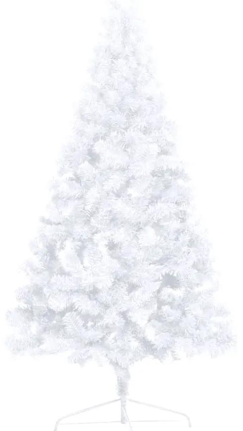 vidaXL Χριστ. Δέντρο Μισό Προφωτισμένο Τεχνητό Μπάλες Λευκό 210εκ