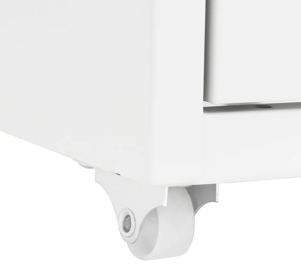 vidaXL Αρχειοθήκη Φορητή Λευκή 28 x 41 x 109 εκ. Μεταλλική