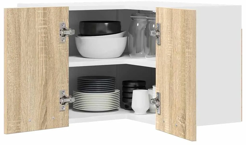 vidaXL Κρεμαστό ντουλάπι Σομόνα Δρυς και Λευκό 57 x 57 x 40 εκ.