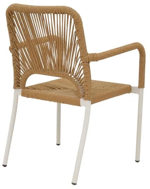 Καρέκλα - Πολυθρόνα αλουμινίου Norture στοιβαζόμενη λευκός σκελετός-φυσικό rattan 57x61x85 εκ. 57x61x85 εκ.