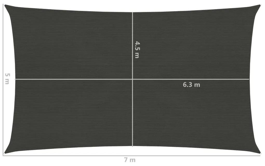 Πανί Σκίασης Ανθρακί 5 x 7 μ. από HDPE 160 γρ./μ² - Ανθρακί