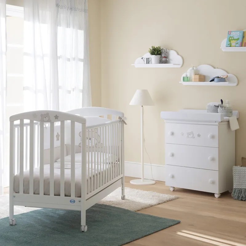 Ολοκληρωμένο βρεφικό δωμάτιo PALI Teo bianco με μπανάκι-αλλαξιέρα και προίκα κούνιας +<b>ΔΩΡΟ</b> ΣΤΡΩΜΑ