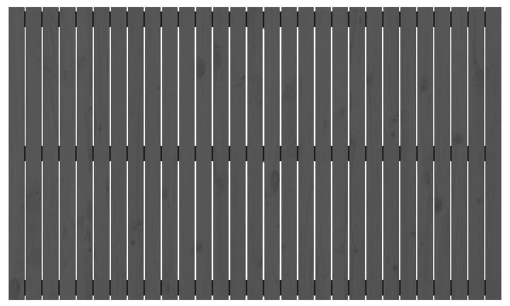 Κεφαλάρι Τοίχου Γκρι 185x3x110 εκ. από Μασίφ Ξύλο Πεύκου - Γκρι