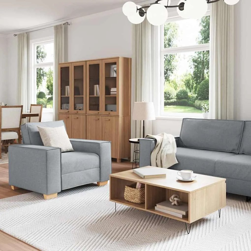 vidaXL Σετ Καναπέ με μαξιλάρι 3 pcs Γκρι 220 x 78 x 84 εκ. ύφασμα