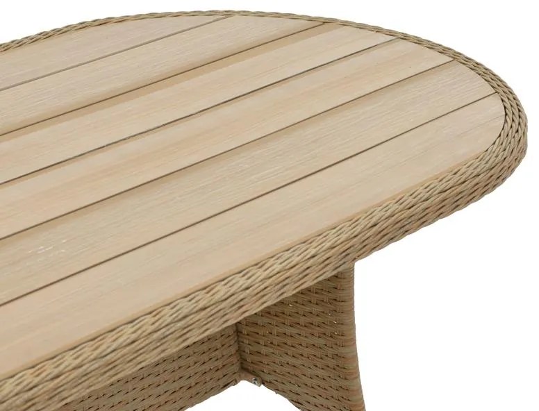 Τραπέζι Keir rattan-αλουμίνιο καφέ 180x90x72εκ 180x90x72 εκ.