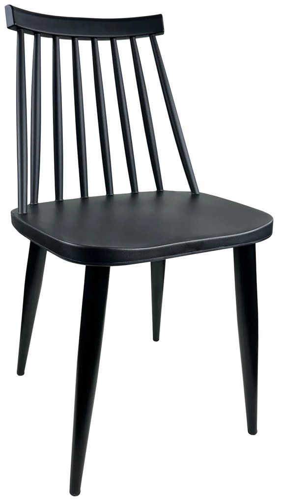 Καρέκλα Τραπεζαρίας ArteLibre CYGNET Μαύρο PP/Μέταλλο 46x43x78cm