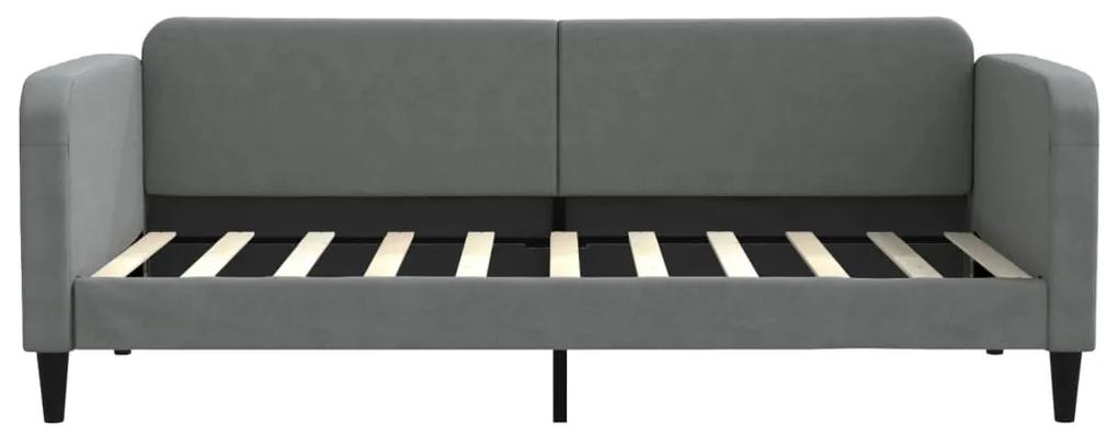 vidaXL Καναπές Κρεβάτι με Στρώμα Σκούρο Γκρι 90 x 190 εκ. Υφασμάτινο