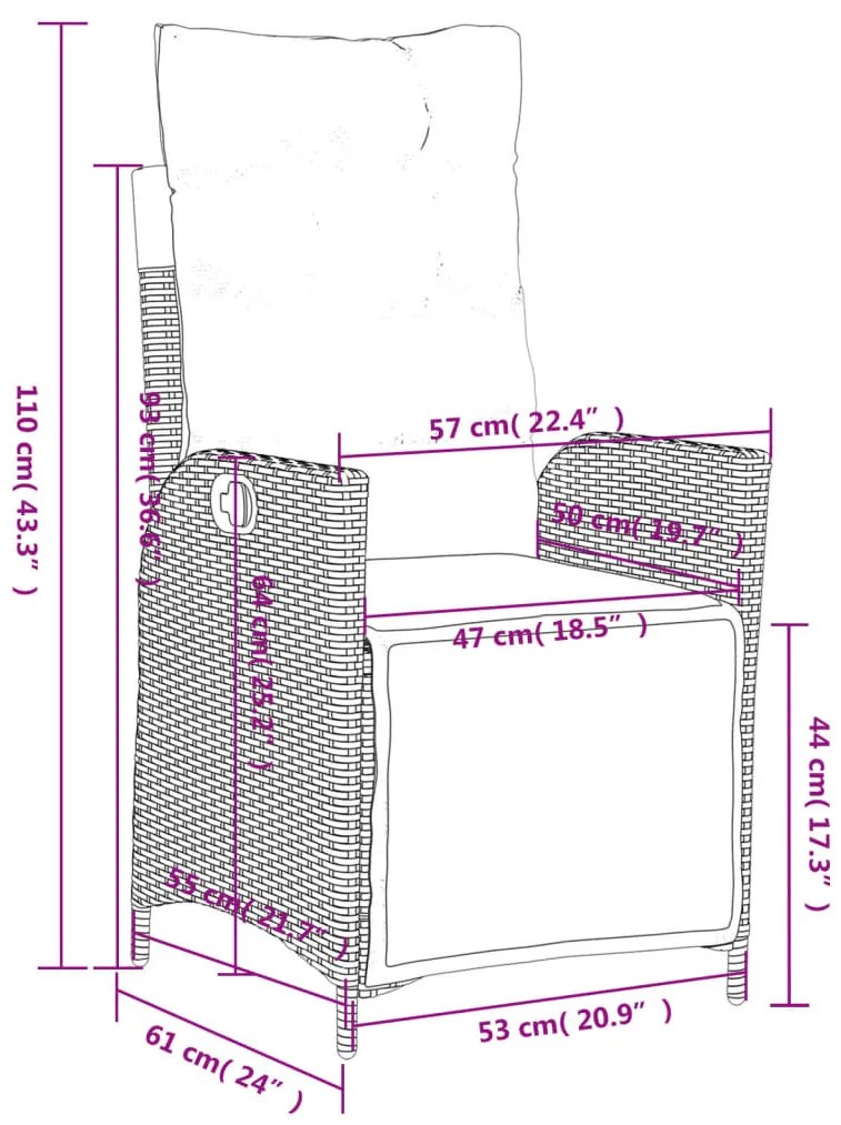 Σετ Τραπεζαρίας Κήπου 4 τεμ. Μπεζ Συνθετικό Ρατάν με Μαξιλάρια 3277489