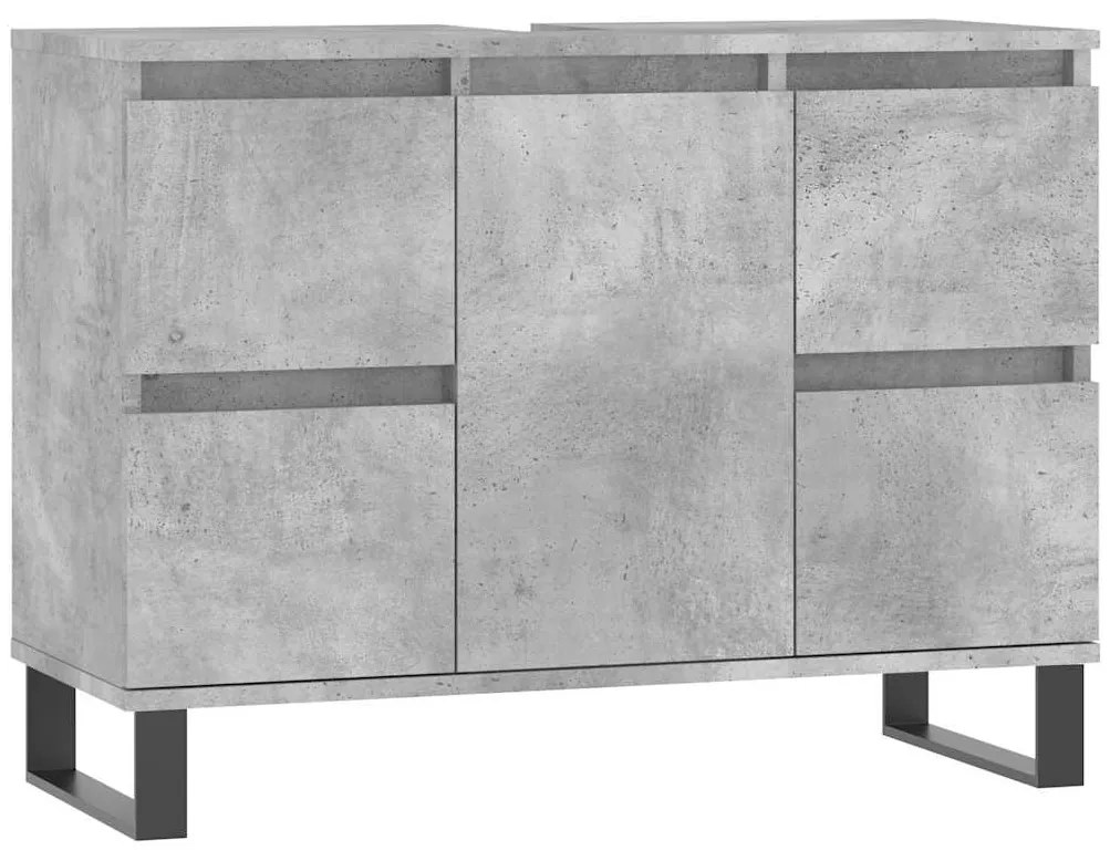 vidaXL Ντουλάπι Μπάνιου Γκρι Σκυροδέματος 80x33x60 εκ. Επεξ. Ξύλο