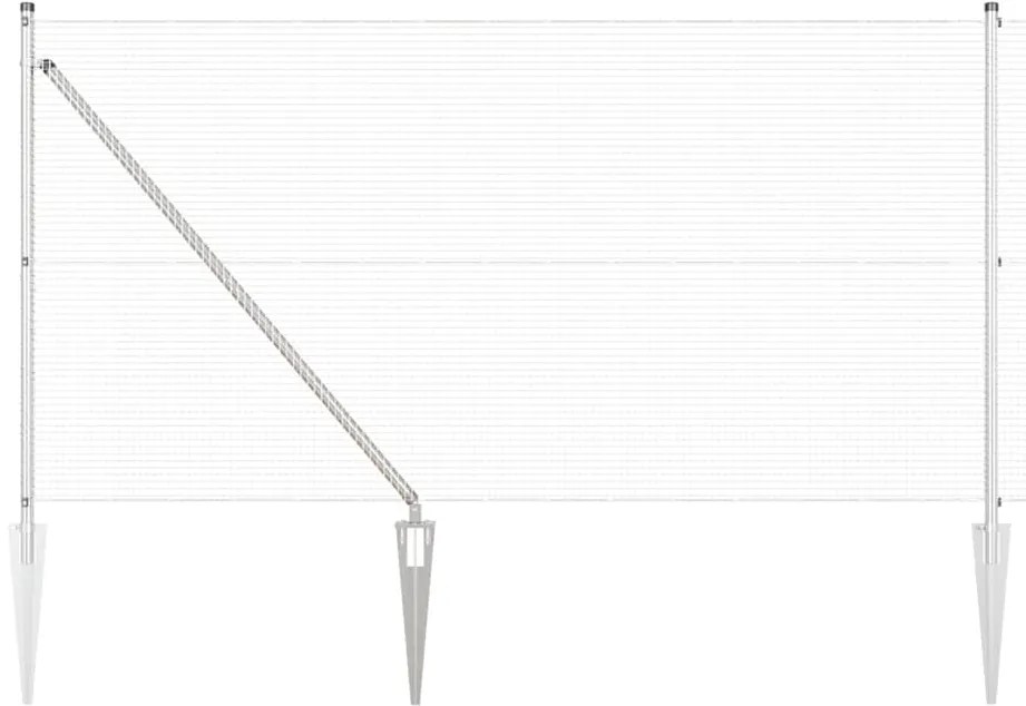 vidaXL Στύλος Περιφράξεων Ασημί 10 x 1 μ (16 x 16 mm πλέγμα) Ατσάλι