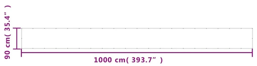 vidaXL Διαχωριστικό Βεράντας Taupe 90x1000εκ 100% Πολ. Ύφασμα Oxford