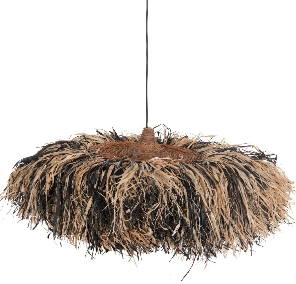 ΦΩΤΙΣΤΙΚΟ ΟΡΟΦΗΣ ORDEM HM4715 ΚΑΠΕΛΟ ΙΝΕΣ SISAL &amp; ΜΠΑΝΑΝΑΣ-ΜΑΥΡΟ &amp; ΦΥΣΙΚΟ Φ75εκ