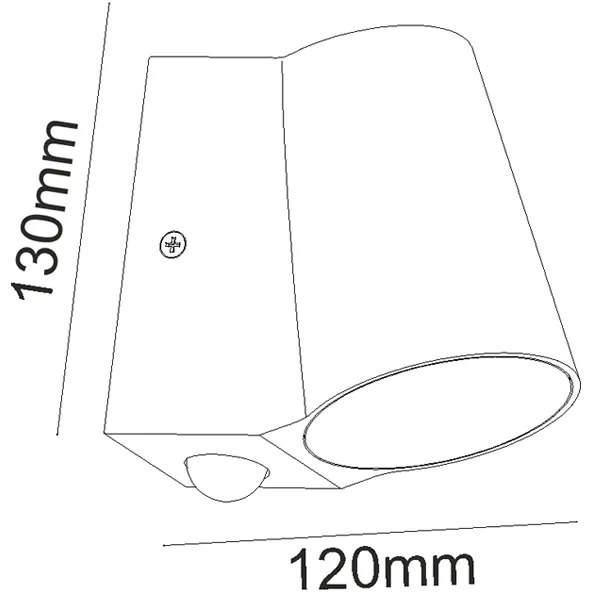 LED COB WALL SENSOR LUMINAIRE 6W 400LM 100° 230V AC 3.000K DARK GREY CRI80 IP54 30.000HRS - LG0509GPIR - LG0509GPIR