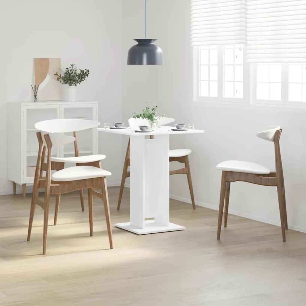 vidaXL Τραπέζι Bistro Λευκό 60 x 60 x 75 εκ. Επεξ. Ξύλο