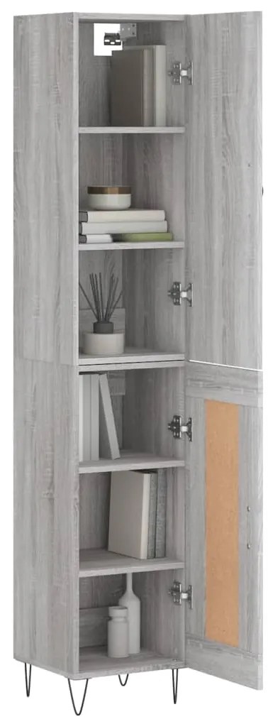 vidaXL Μπουφές Sonoma Γκρι 34,5 x 34 x 180 εκ. από Επεξεργασμένο Ξύλο