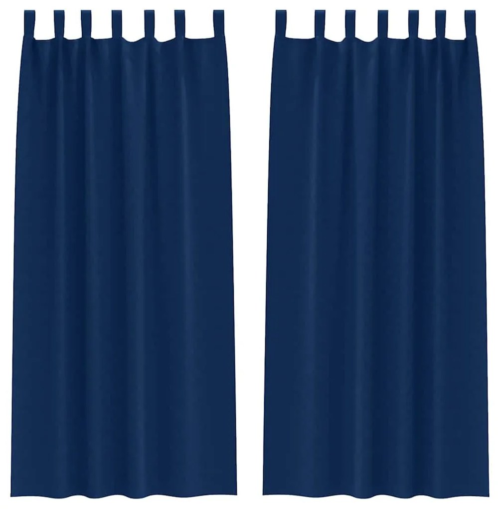 vidaXL Κουρτίνες με κουρτίνες 2 pcs Σκούρο Μπλε 245x140εκ. Πολυεστέρας