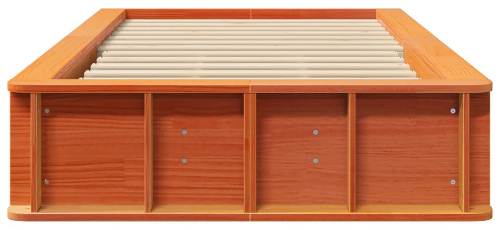vidaXL Σκελετός Κρεβατιού Καφέ κεριού 90 x 190 cm Μασίφ ξύλο