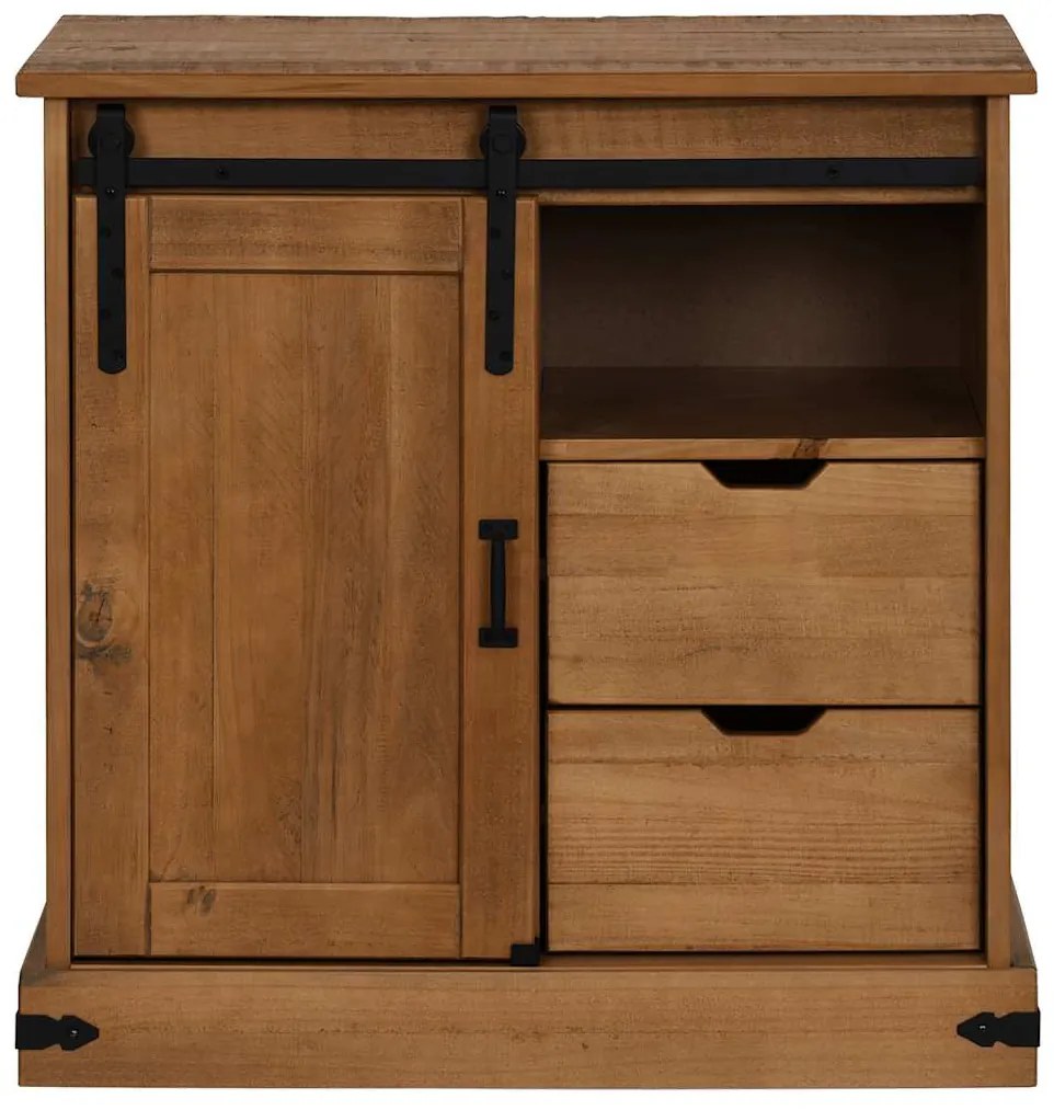 vidaXL Sideboard HALDEN με συρόμενη πόρτα 80x40x80 cm μασίφ ξύλο