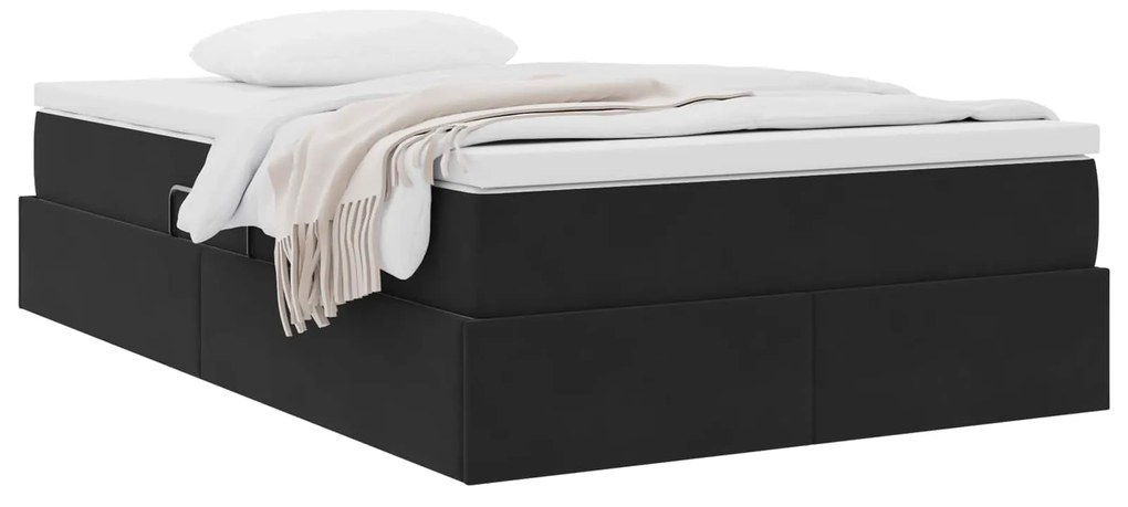 vidaXL Κρεβάτι με αποθηκευτικό χώρο και στρώμα Μαύρο 120 x 190 cm