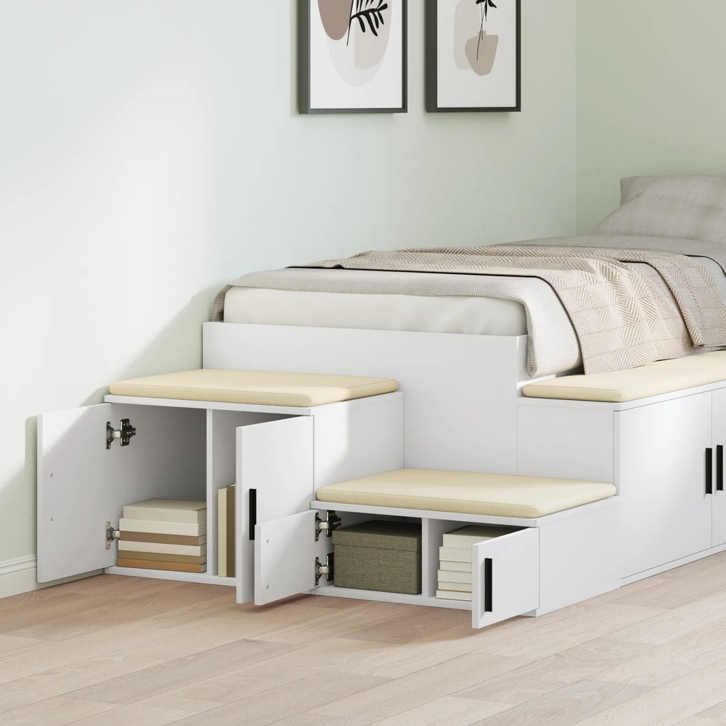 vidaXL Λευκό Ντουλάπι Αποθήκης 103x41x40 εκ από ξύλο