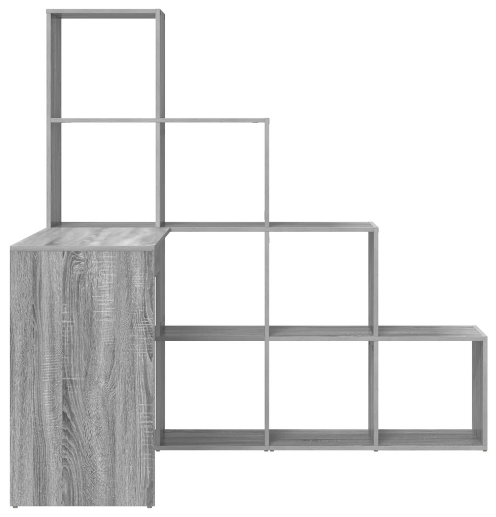 vidaXL Γωνιακό γραφείο με ράφι Γκρι sonoma 101.5 x 149.5 x 149.5 εκ.