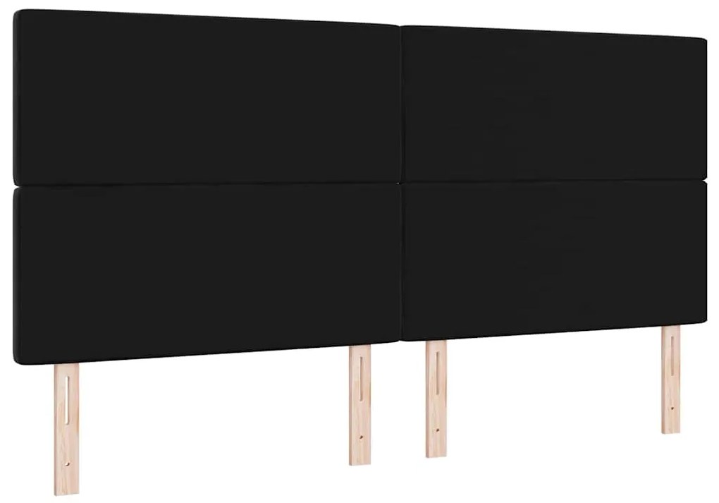 vidaXL Βελούδινο Κεφαλάρι Argyle με κεφαλάρι Μαύρο 200 cm Βελούδο