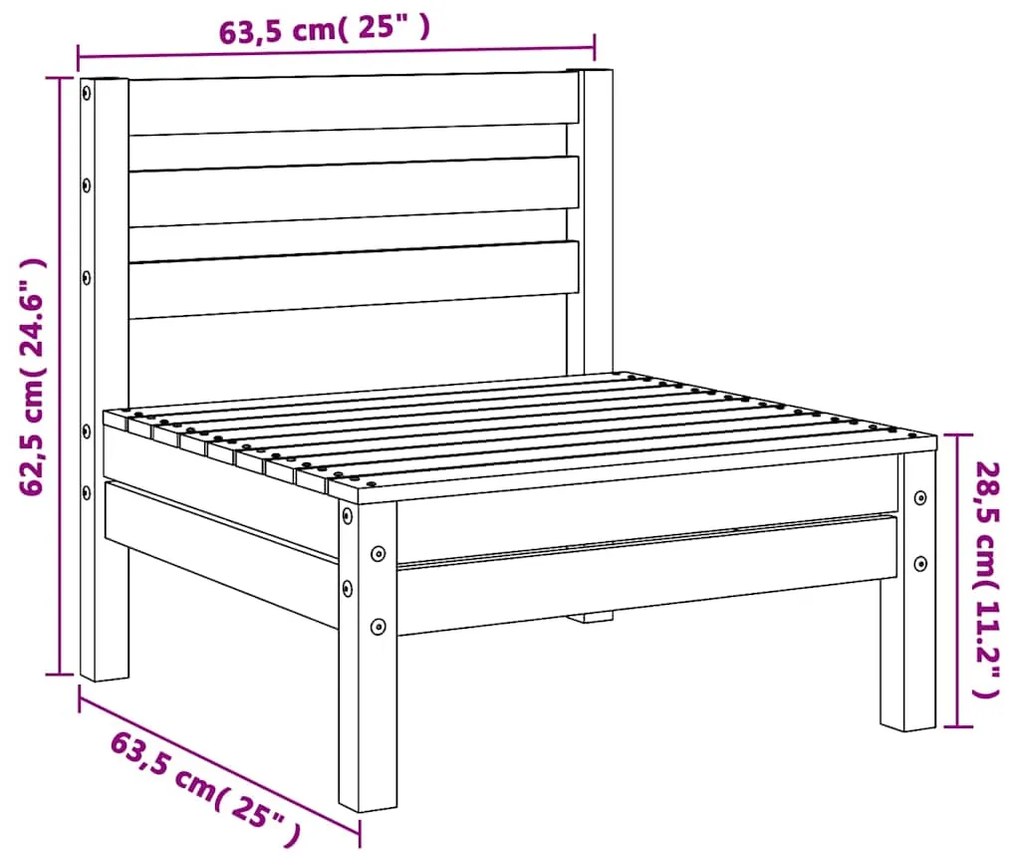 vidaXL Καναπέδες Κήπου Μεσαίοι 4 τεμ. Λευκοί από Μασίφ Ξύλο Πεύκου