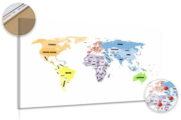 Εικόνα στο φελλό του αρχικού παγκόσμιου χάρτη - 90x60  flags