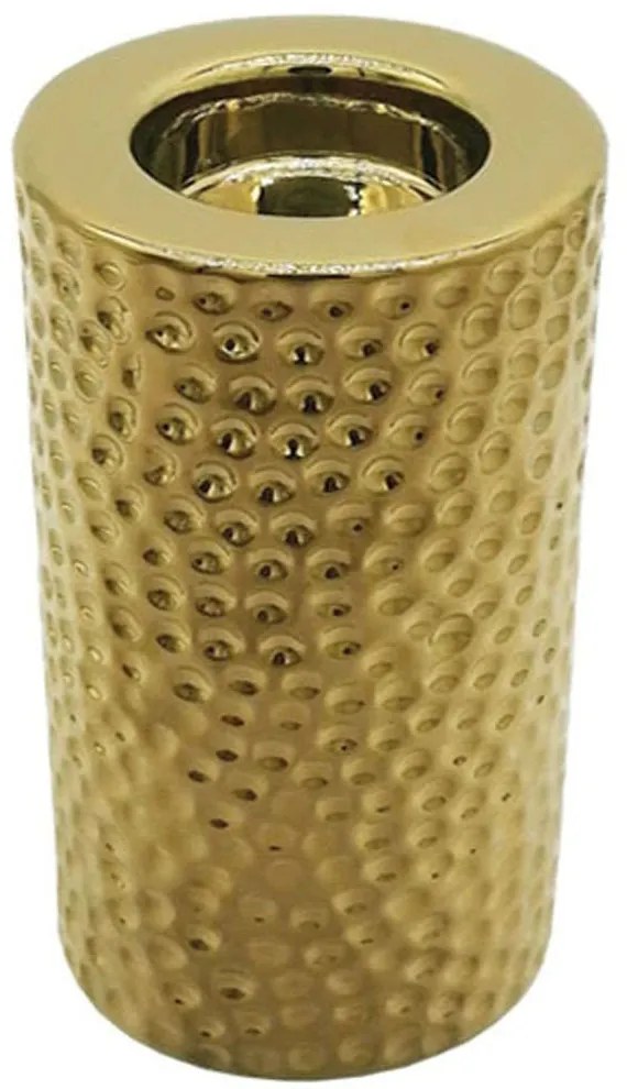 Κηροπήγιο Σφυρήλατο 15-00-23715 7,5x15cm Gold Marhome Κεραμικό