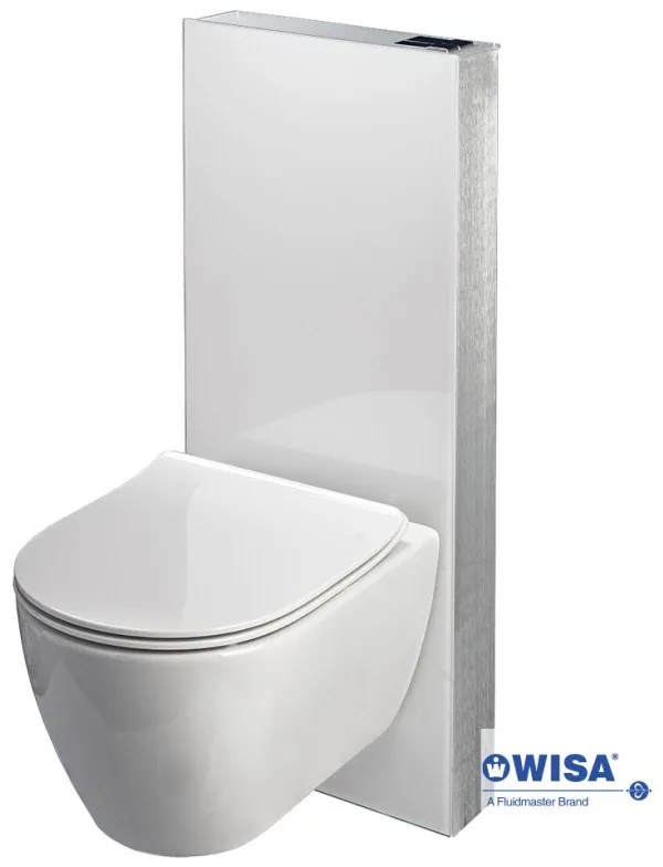 WISA GLASS BOX 536-300 Γυάλινο Καζανάκι Εντοιχιζόμενο Ορθογώνιο Χαμηλής Πίεσης Λευκό
