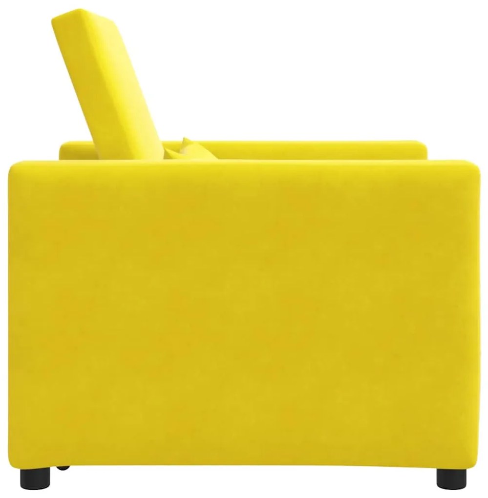 vidaXL Μονός καναπές-κρεβάτι Κίτρινο 90 x 165 x 87 εκ. Βελούδο